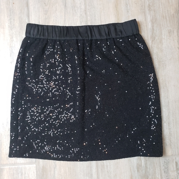 LOFT Ann Taylor Sequin Black Pencil Skirt size S - Picture 2 of 7